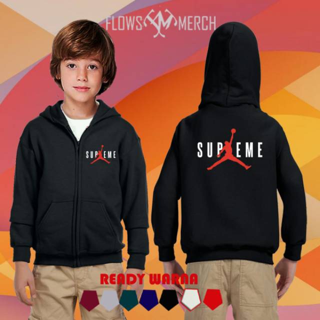 Jaket hoodie zipper anak supreme best quality