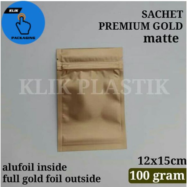 SACHET PREMIUM GOLD FOIL 100 GRAM WITH ZIPPER
