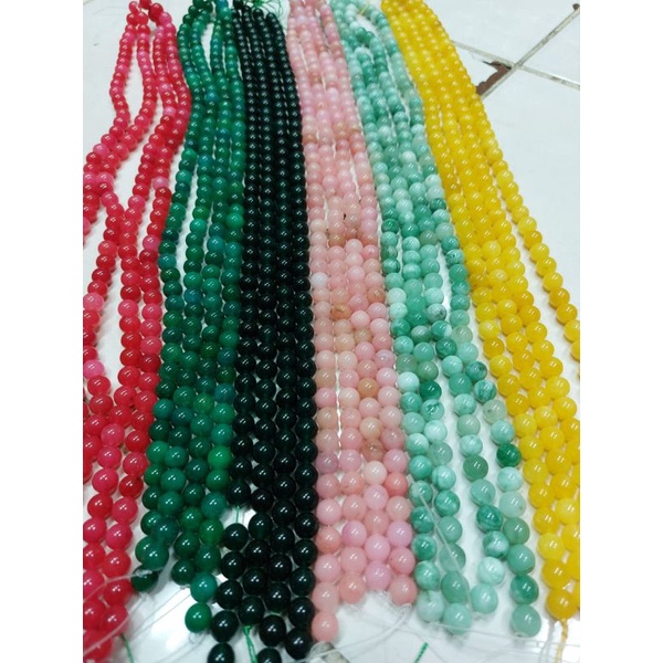 MANIK BATU ALAM 8MM BULAT BAHAN GELANG KALUNG TASBIH