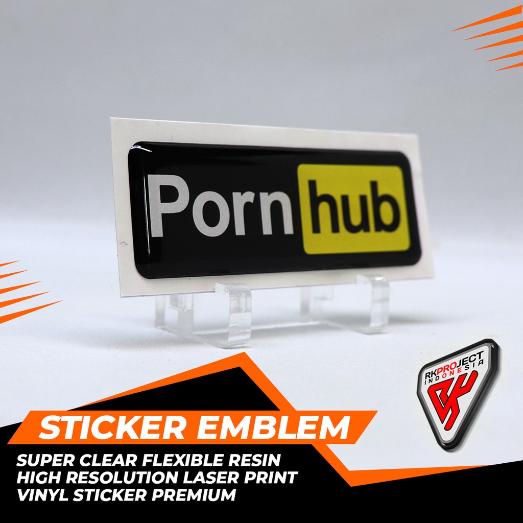 PORN HUB Sticker Timbul Emblem Resin Lentur