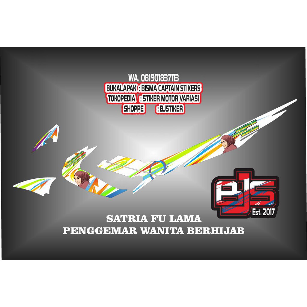 Stiker Variasi Striping List Motor Satria Fu Lama Atau Barong Penggemar Wanita Berhijab Shopee Indonesia