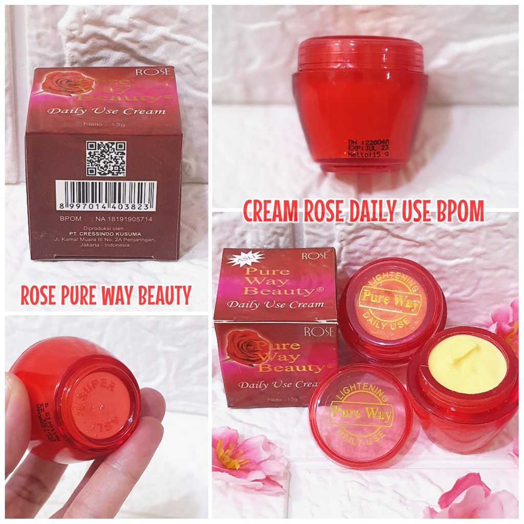 Rose Pure Way Beauty Daily Use Cream 2 In 1 Bpom Shopee Indonesia