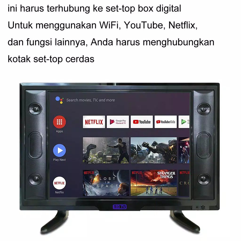 TV LED 24INCI LAYAR HD SUPPORT HDMI,USB,VGA,AV COCOK U/MONITOR PC,CCTV DAN TELEVISI