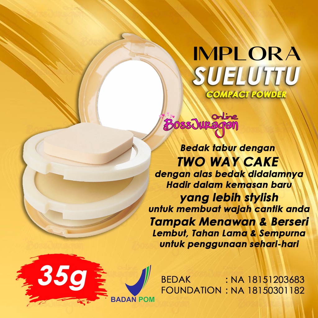 (BOSS) (320) Bedak Implora compact powder 3 IN 1