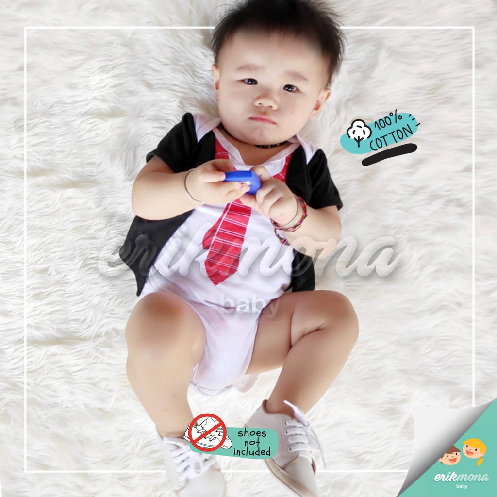 baju bayi jumper jas dasi merah