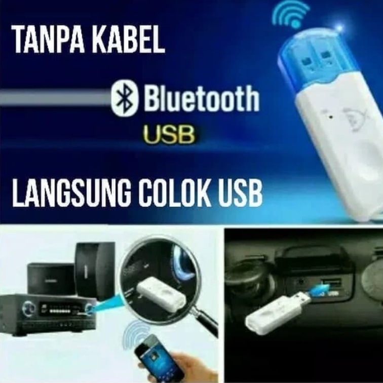 BAJ USB Bluetooth Audio Receiver With Mic Dongle Wireless HP Ke Speaker Aktif Music Non Kabel Portable