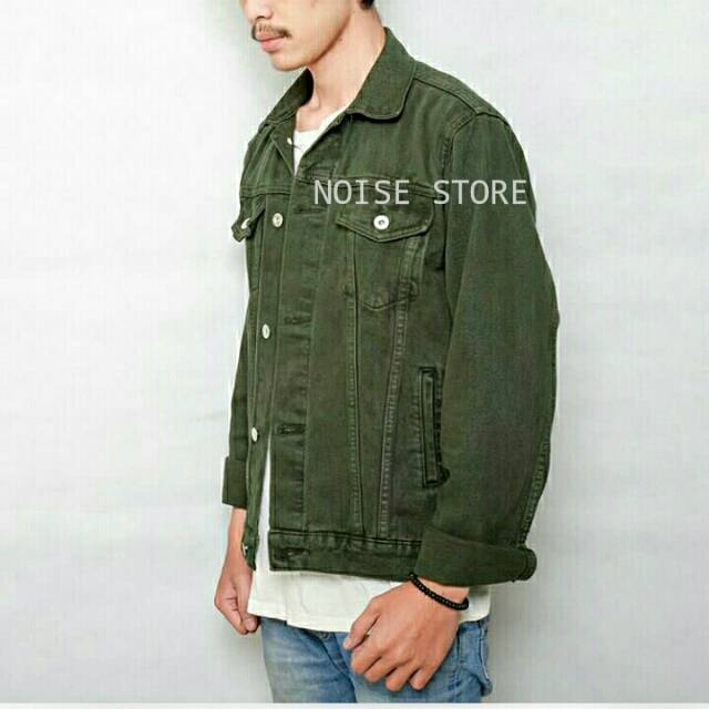 Jaket Jeans Big Size Ijo Army Premium Quality