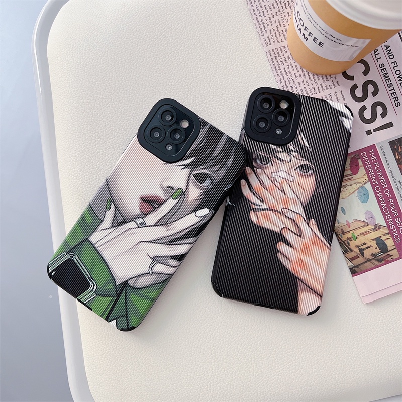 Soft case Silikon Motif Kartun anime Jepang Untuk iphone 11 pro max 12 13 pro max X Xs max XR 7 8 plus se2020