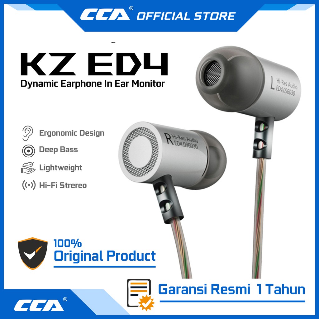KZ ED4 with Mic 1DD Dynamic Earphone In Ear Monitor Metal Stereo