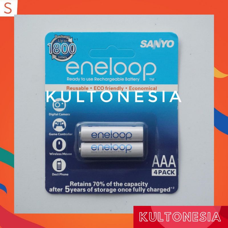 Baterai Original Sanyo Eneloop AAA A3 800mAh Isi 2Pcs Baterai isi ulang