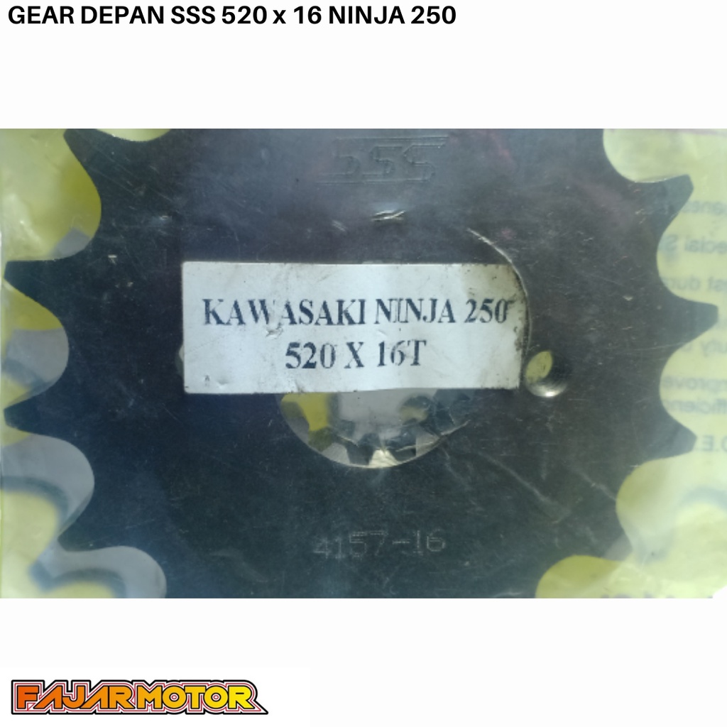SSS GEAR GER DEPAN 428 520 JUPITER VIXION R15 MEGAPRO GL CB150R SUPRA SATRIA FU SMASH SHOGUN GIR FRONT SPROCKET-16sss 520 ninja 250