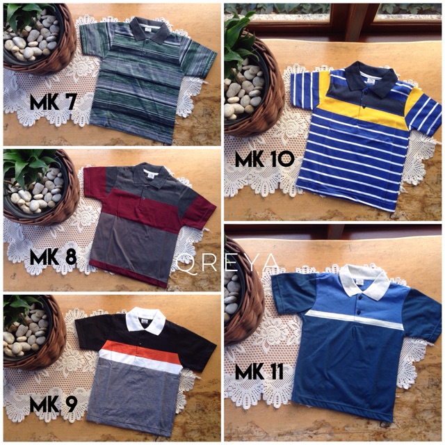 Kaos anak murah kerah ukuran (M) / baju anak 'Salur Kerah' BISA BELI SATUAN DAN PILIH MOTIF