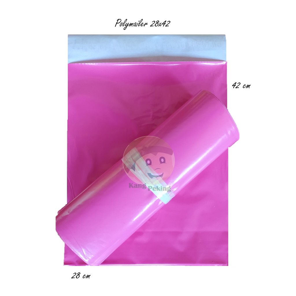 Plastik Polymailer Pink 28x42 isi 100 pcs plastik amplop Plastik Polymailer Pink 28x42 isi 100 pcs plastik amplop