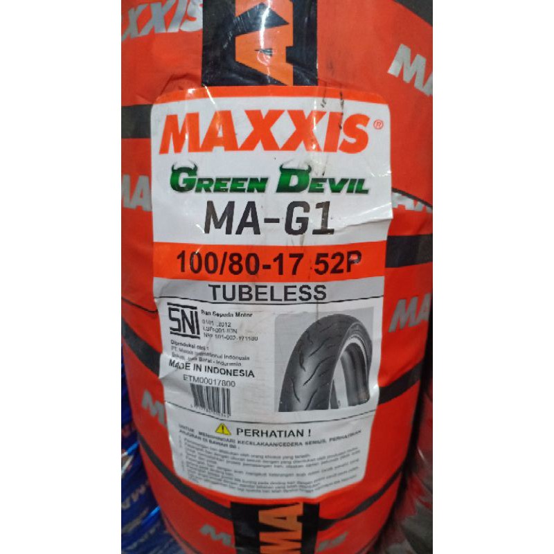 MAXXIS BAN LUAR TYPE GREEN DEVIL MA-G1 100/80-17 TUBELESS