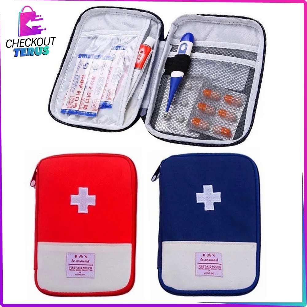 CT T42 Tas Obat P3K Travel Organizer Tas Obat Tempat Obat Peralatan Organized P3K Mini Tas Obat Serbaguna