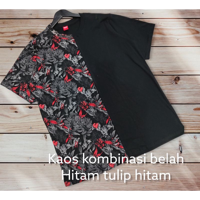 koas oblong belah motif tulip big size S-5XL