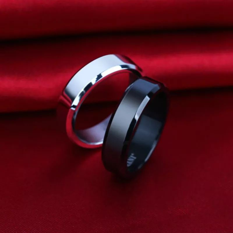 Cincin Polos Titanium Warna Emas Silver Hitam Pria Dan Wanita