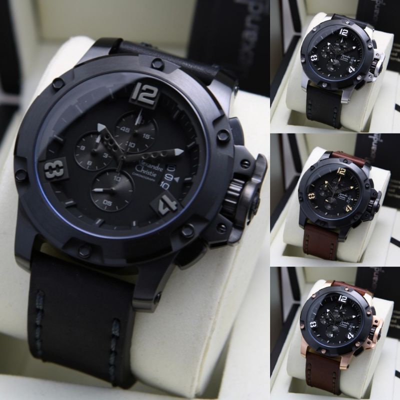Alexandre Christie Ac 6295 Jam Tangan Pria Kulit Original