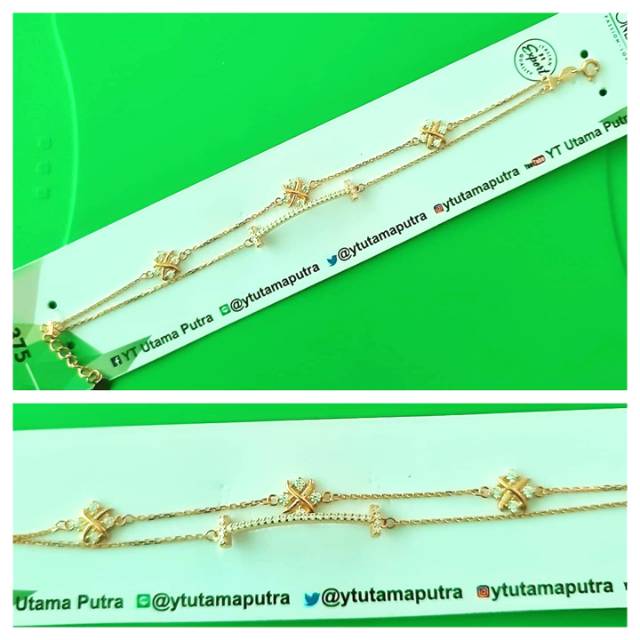 Gelang rantai double layer herm*s YT kadar 375