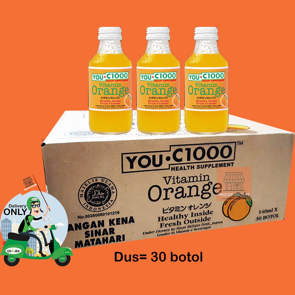 

YOU-C 1000 Vitamin Orange Dus 30 botol Gojek dan Grab Only