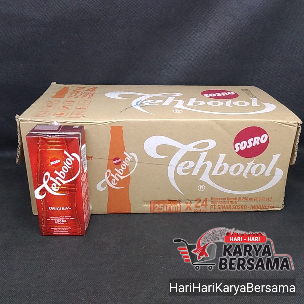 

MINUMAN TEH BOTOL SOSRO KOTAK ORIGINAL ISI 24'S X 250ML - PER CARTON
