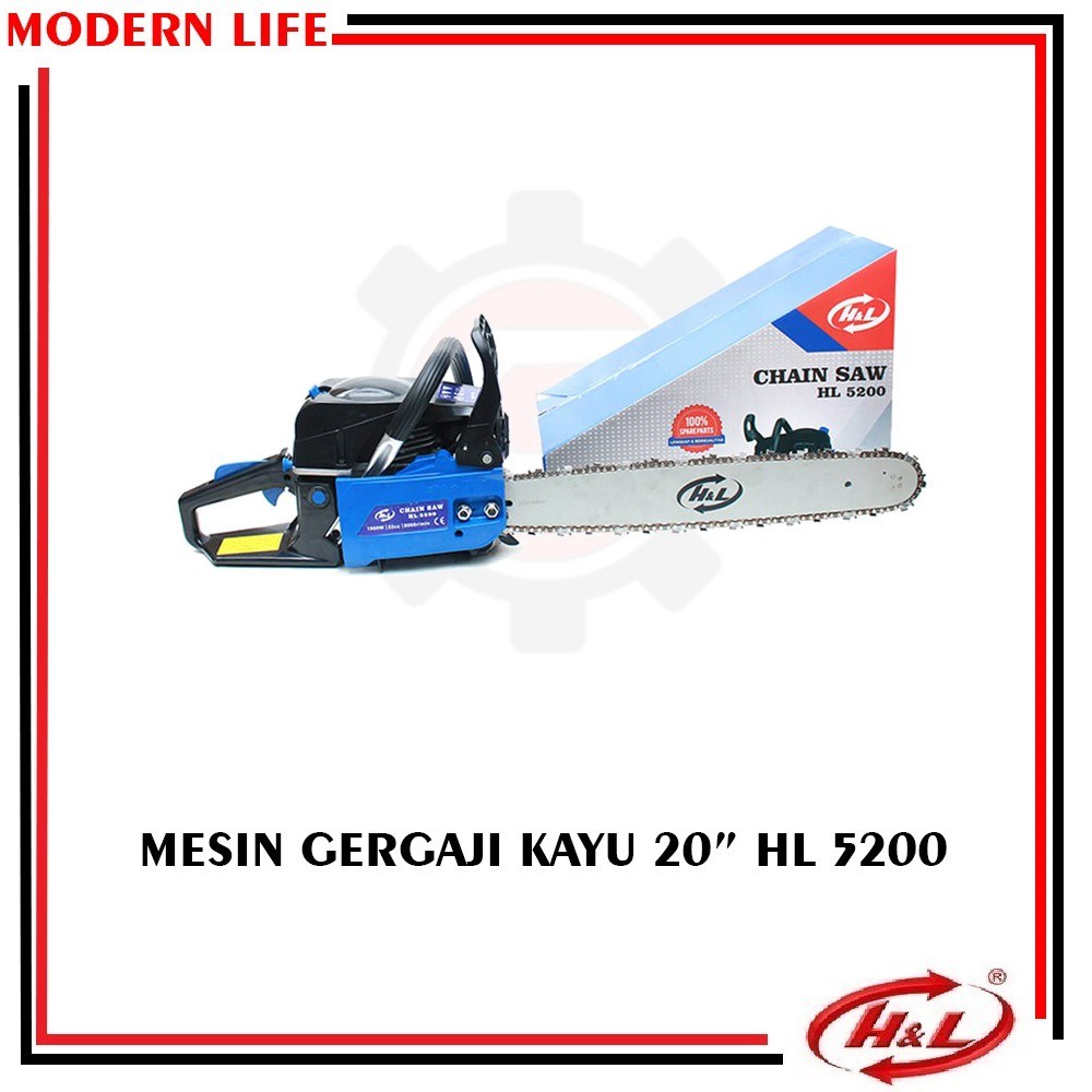 Mesin Potong Kayu HL 5200 / Gergaji Chain Saw / Chainsaw H&amp;L HL 5200