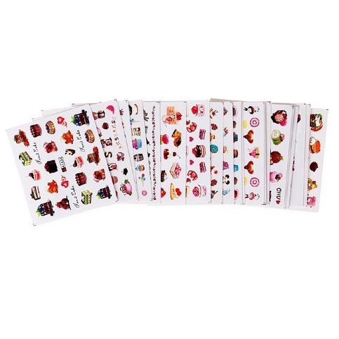 3D Watermark Nail Art Stickers -Cake Ice Cream Series (24pcs)