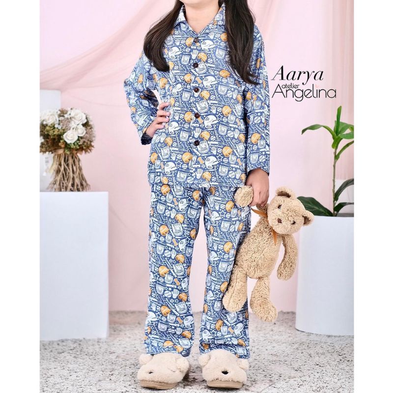 Aarya pajamas baseball blue jeans size 6-8 piyama anak by atelier angelina