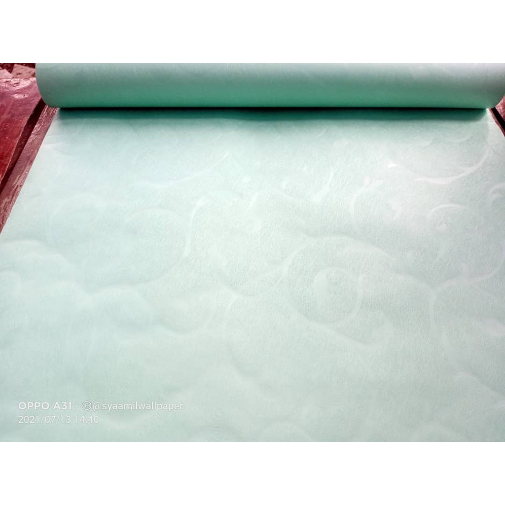 Wallpaper Murah - Wallpaper Dinding Stiker Dinding - Wallpaper Dinding Minimalis - Polos Hijau Toska