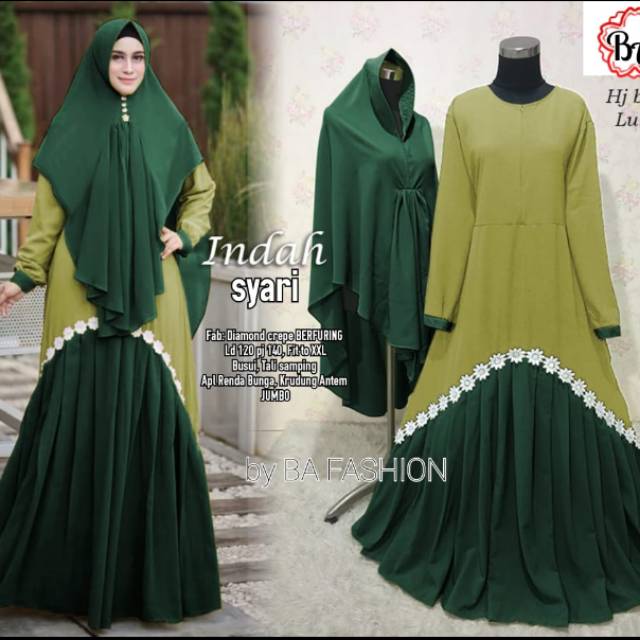 GAMIS INDAH SYARI/GAMIS JUMBO MURAH/GAMIS SYARI MURAH/BAJU SYARI/PAKAIAN MUSLIMAH SYARI
