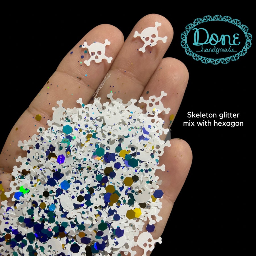 skeleton glitter slime craft nail art halloween resin art resin dekor