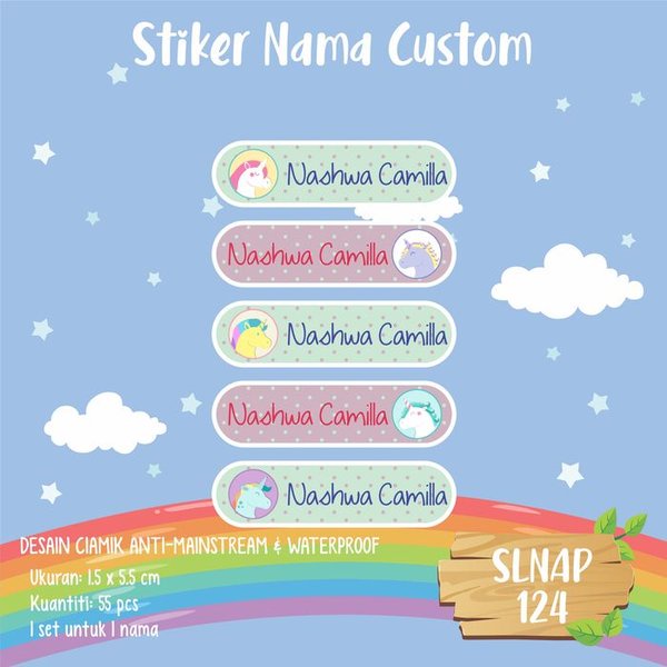 

sale sticker label nama anak perempuan kuda pony girl waterproof SLNAP-124 Berkualitas