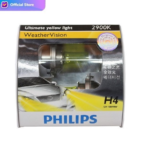 OTOMOTIF INTERIOR MOBIL SP1270 PHILIPS WEATHER VISION 2.900K H4 FIT 100/90W BOHLAM LAMPU MOBIL KUNIN