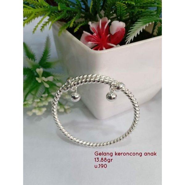 Gelang keroncong anak perak 999.9
