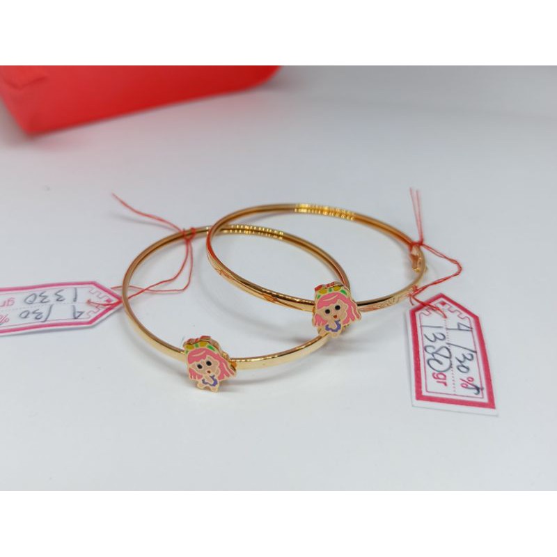 Gelang anak karakter emas asli kadar 300%/6k