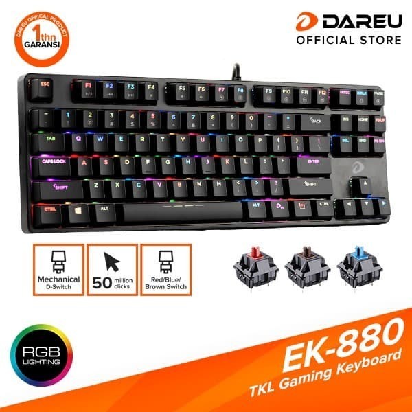 Dareu EK-880 / EK880 Glory TKL Mechanical Gaming Keyboard - Blue Switc