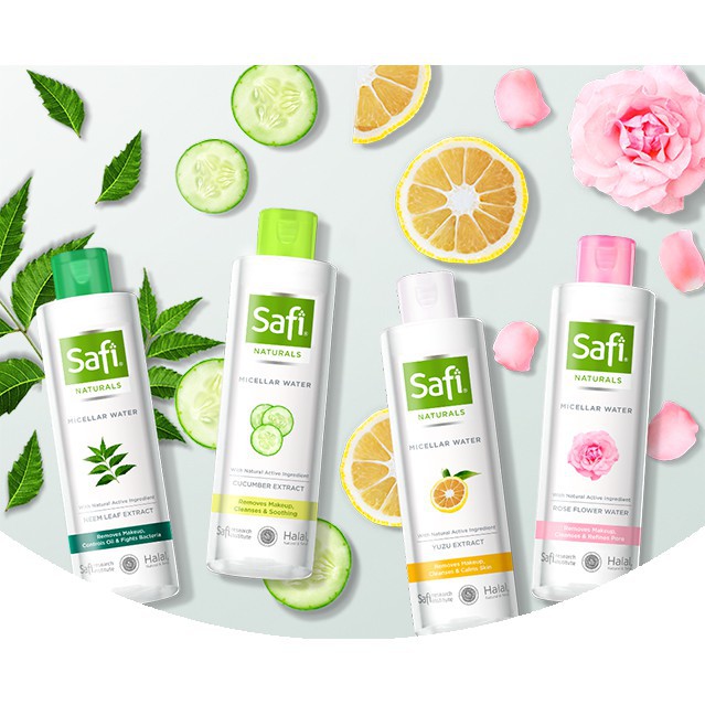 SAFI NATURALS Micellar Water Neem | Cucumber | Rose |Yuzu | ❤ jselectiv ❤ Micellar Water SAFI - ORI✔️BPOM✔️COD✔️