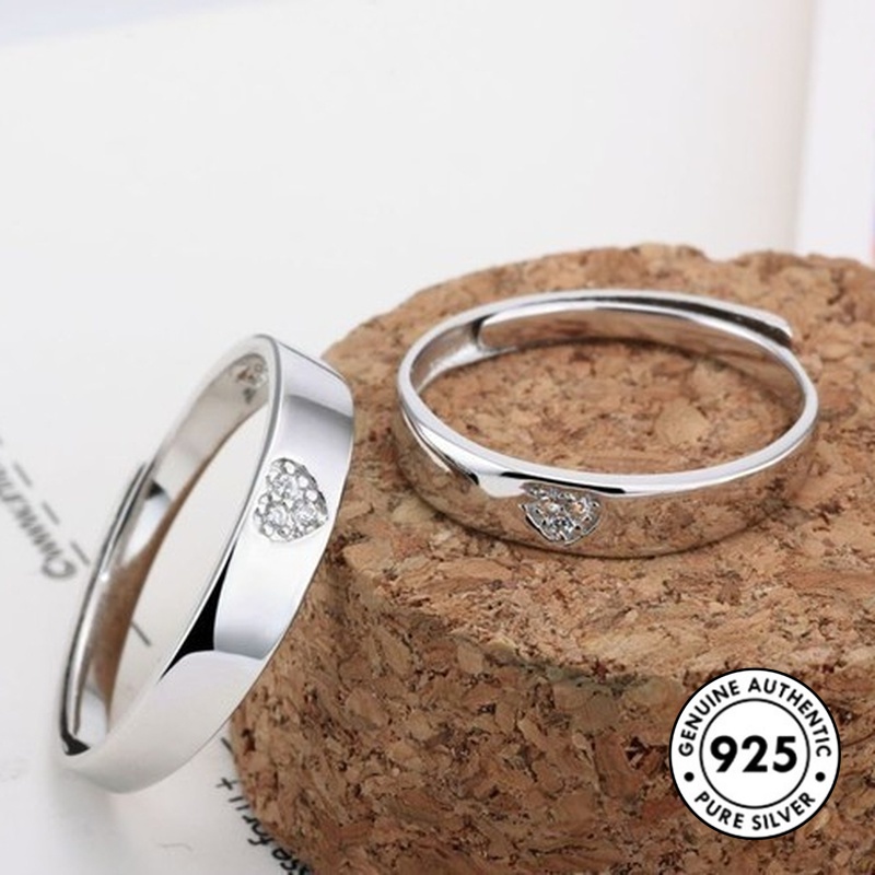 Cincin Berlian Bahan S925 Silver Untuk Pasangan