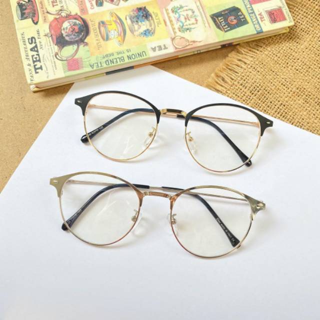 Kacamata Sunglasses Frame Doofy Fashion Lensa Baca Minus Unisex Korea Photocromic Blueray Essilor