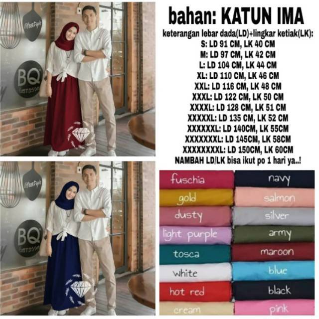 Baju couple hijaber gamis suami istri jumbo Bigsize