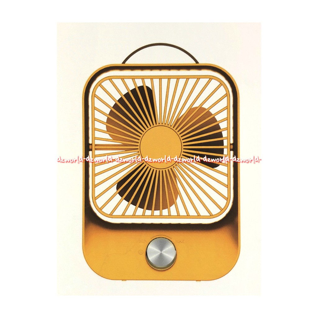 Ataru Table Fan Yellow Kipas Angin Meja Kuning Bisa Charge USB