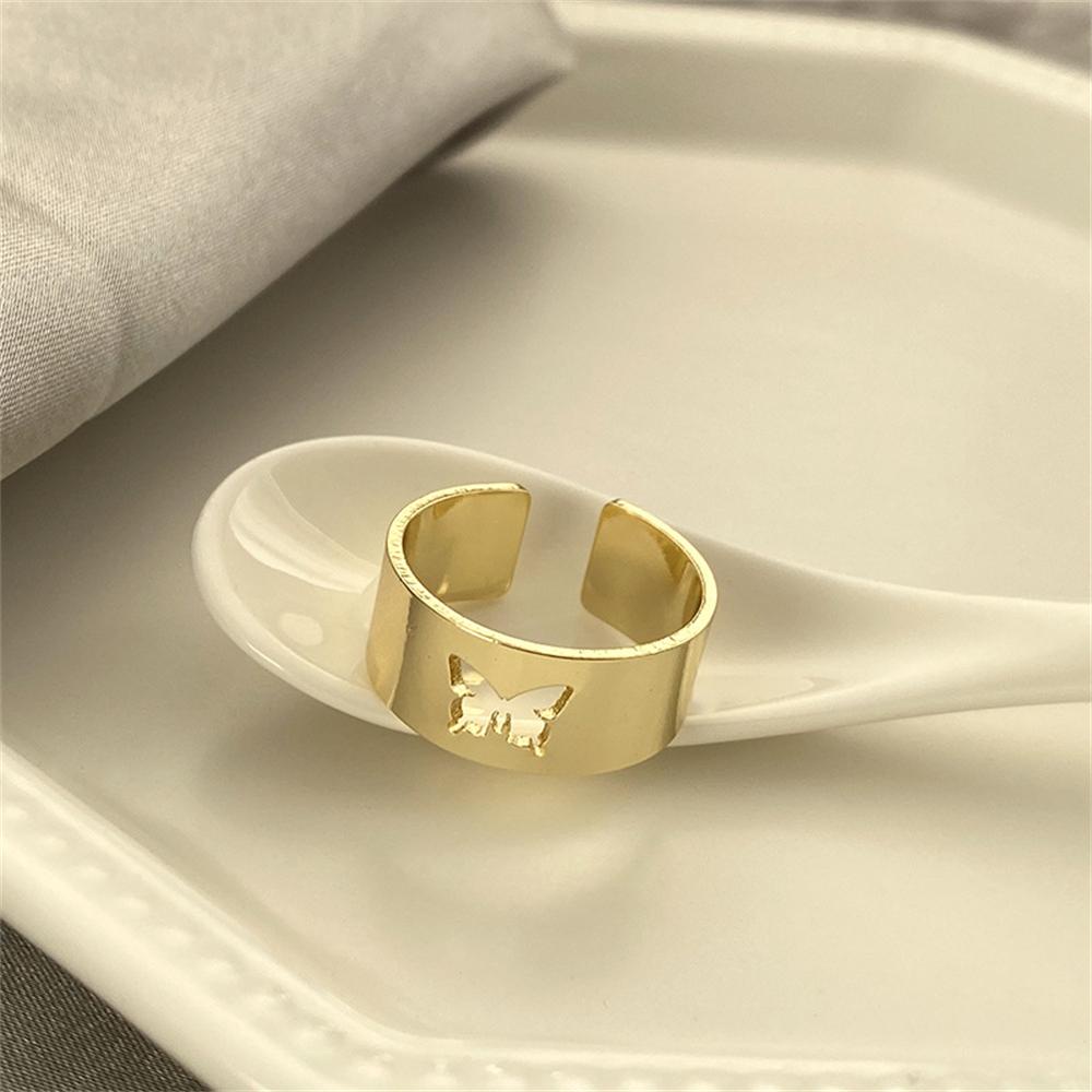 Lily 2 Pcs Butterfly Ring Engagement 2 Pcs Wanita Fashion Perhiasan Pernikahan Adjustable Couple Ring