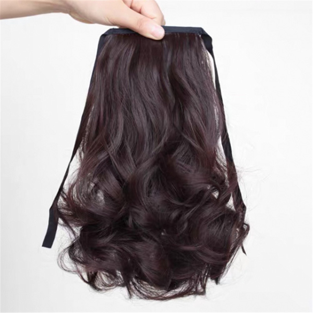 1pc Wig Rambut Ekstensi Model Panjang Keriting Ukuran 25cm Untuk Wanita