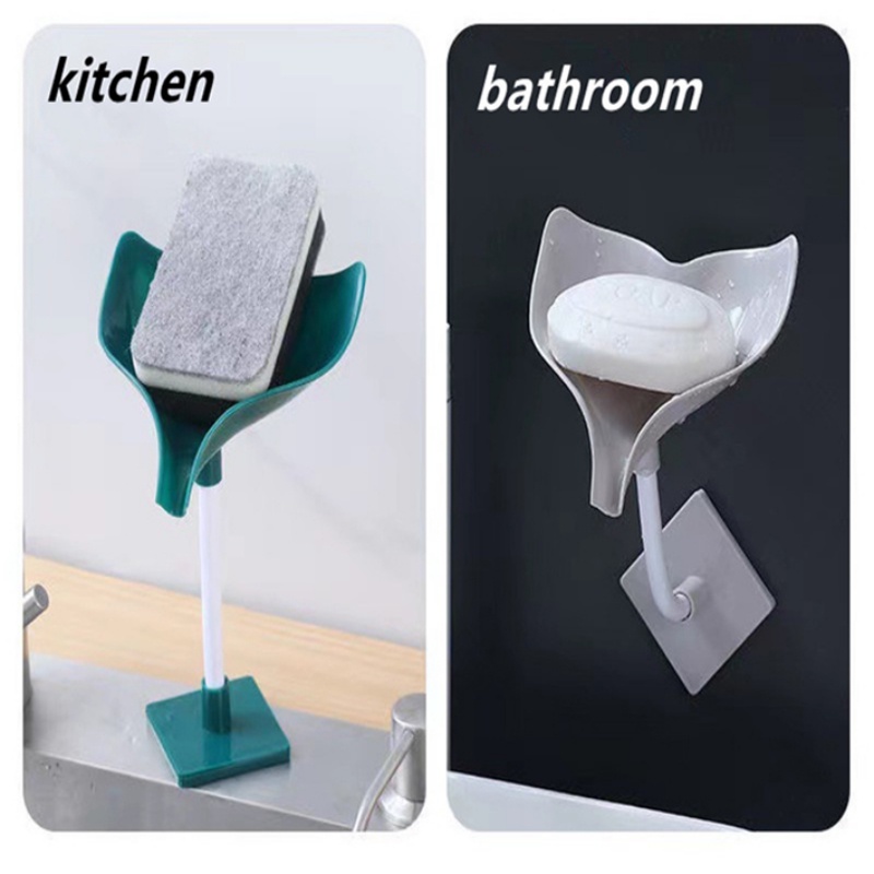 Whale Rak Holder Sabun / Spons Bentuk Ekor Ikan Paus Adjustable Hemat Tempat Untuk Kamar Mandi