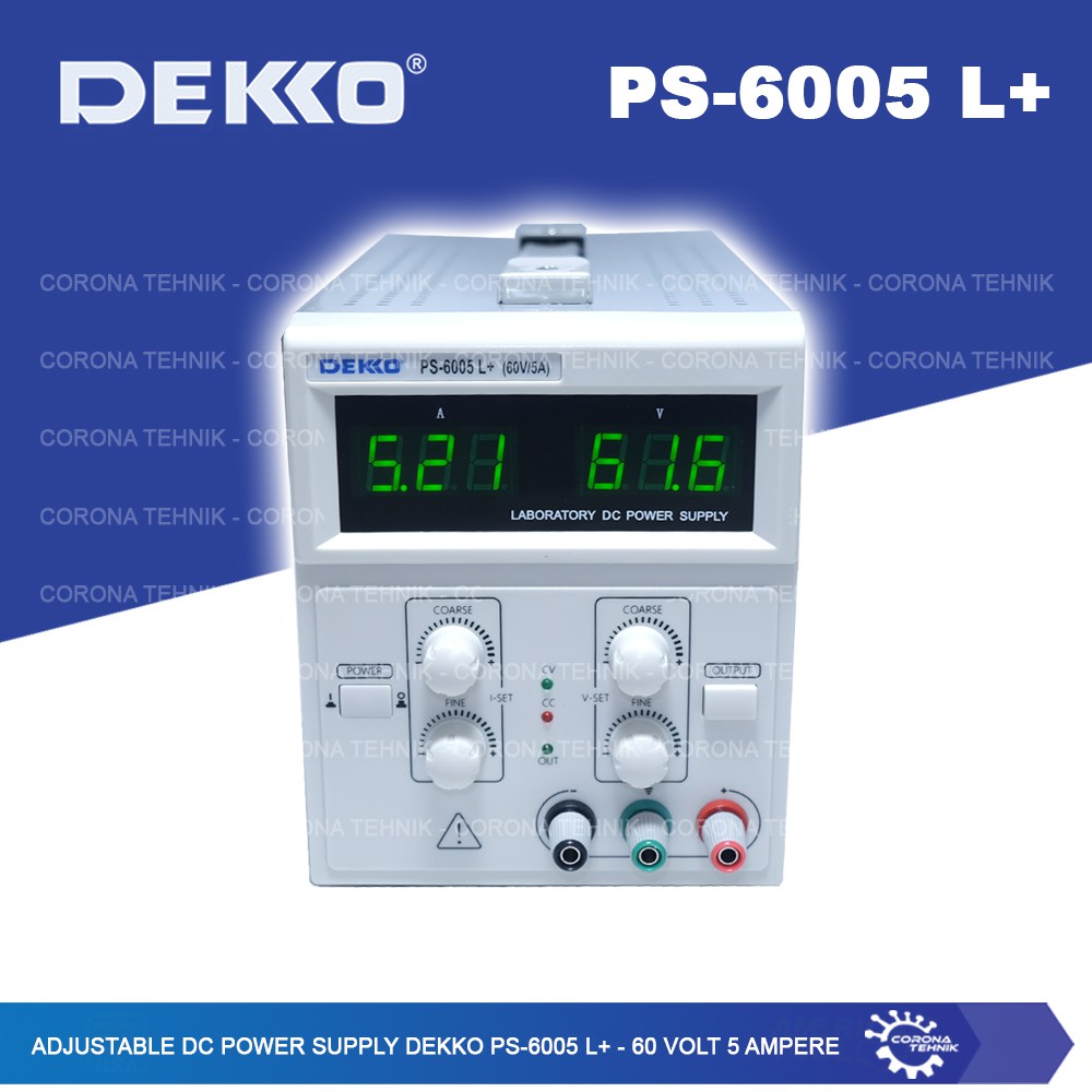 Dekko PS-6005 L+ - Adjustable DC Power Supply - 60 Volt 5 Ampere