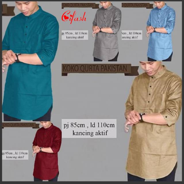KOKO QURTA 5 WARNA TRENDY BERKUALITAS DAN KEKINIAN/BAJU KOKO COWOK