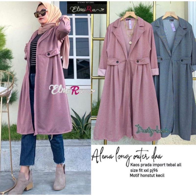 ALENA LONG OUTER DUA BY ELMIRA (OUTER WANITA) Outer muslimah rekomeded