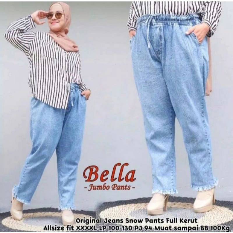 Baggy Jeans Rawis Jumbo XL XXL XXXL Jumbo Boyfriend Jeans Celana Baggy Jumbo Wanita Terbaru Kekinian