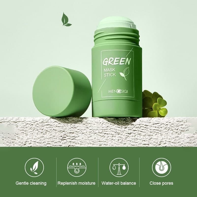 MEIDIAN Green Tea Mask Cleansing Clay Stick Mask wajah Black Head Masker komedo Acne Cleansing blackhead Hijau Ungu Mask Original Suplier Kosmetik Green Mask