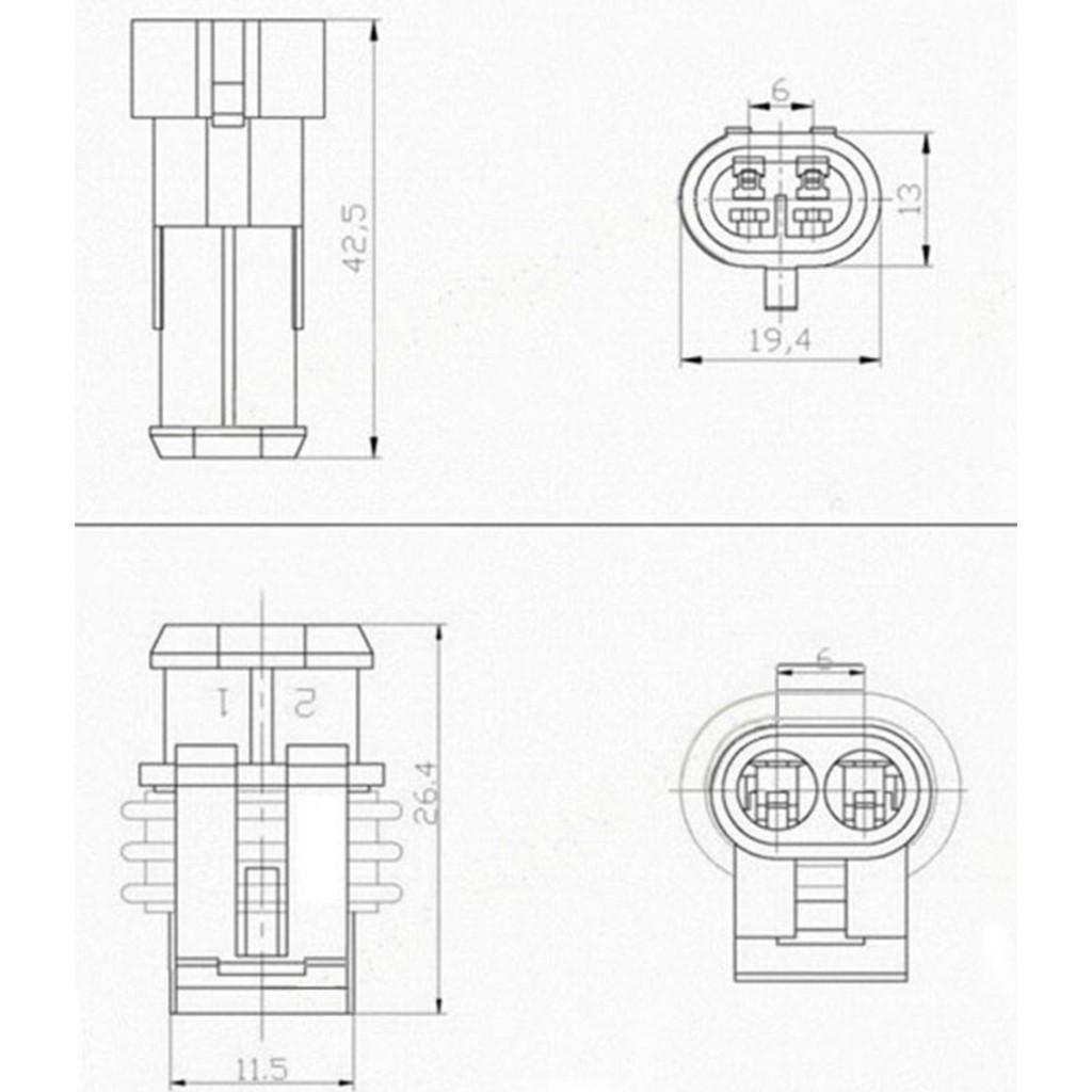 Socket Waterproof 2p Mobil Motor Lampu HID Soket Anti Air 2 pin konektor
